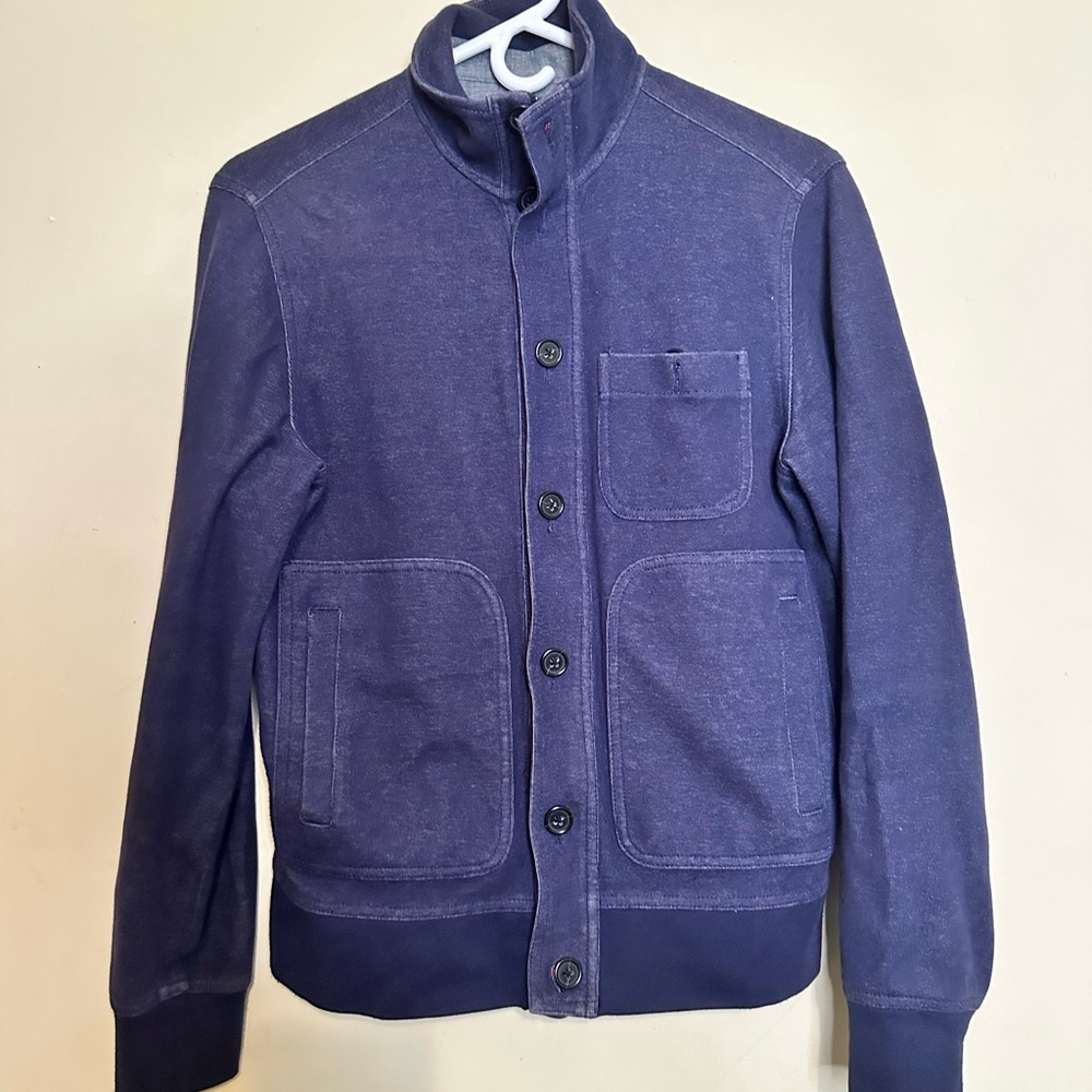 Banana Republic Sweater Mens Sz Small Long Sleeve Full Zip Mock Neck Cotton